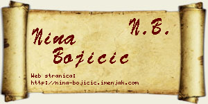 Nina Bojičić vizit kartica